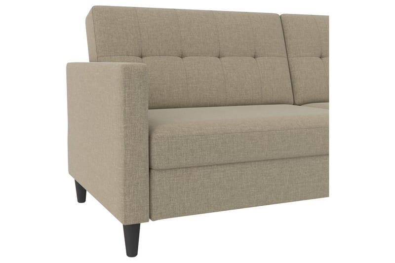 Bäddsoffa Hartford 203x83x82 cm, Cappuccino, Linnetyg Utseende (100% Polyester - 203x83x82 cm, Cappuccino, Linnetyg Utseende (100% Polyester - Möbler - Soffa - Bäddsoffa