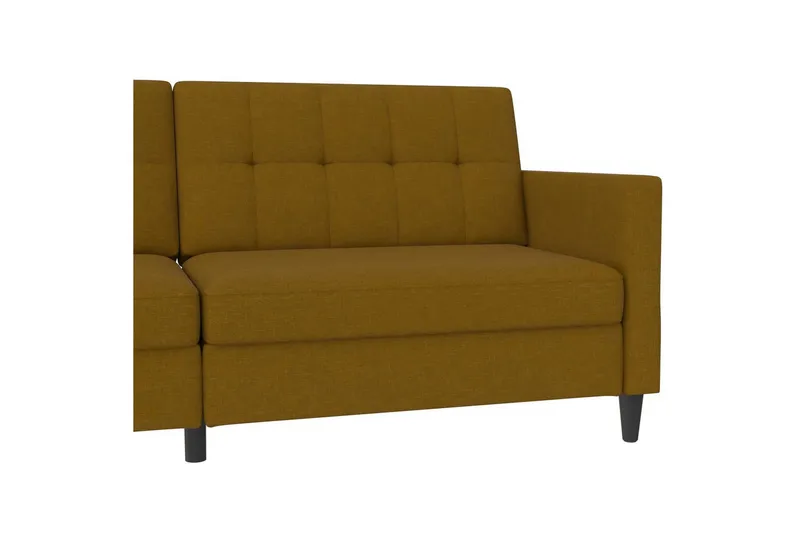 Bäddsoffa Hartford 203x83x82 cm, Curry, Linnetyg Utseende (100% Polyester - 203x83x82 cm, Curry, Linnetyg Utseende (100% Polyester - Möbler - Soffa - Bäddsoffa