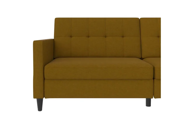 Bäddsoffa Hartford 203x83x82 cm, Curry, Linnetyg Utseende (100% Polyester - 203x83x82 cm, Curry, Linnetyg Utseende (100% Polyester - Möbler - Soffa - Bäddsoffa
