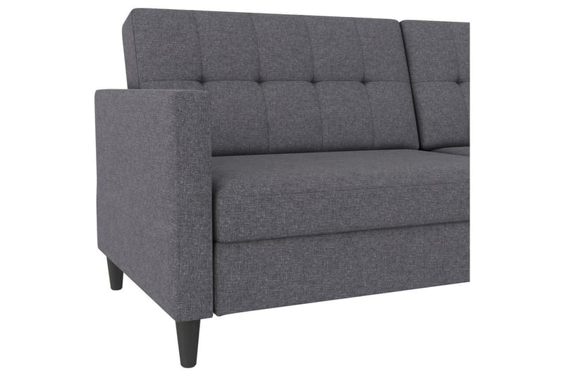 Bäddsoffa Hartford 203x83x82 cm, Grå, Linnetyg Utseende (100% Polyester - 203x83x82 cm, Grå, Linnetyg Utseende (100% Polyester - Möbler - Soffa - Bäddsoffa