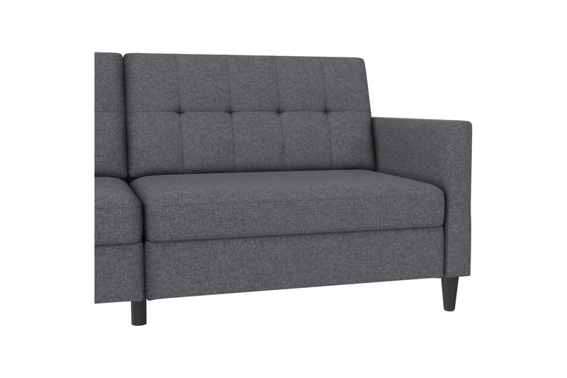 Bäddsoffa Hartford 203x83x82 cm, Grå, Linnetyg Utseende (100% Polyester - 203x83x82 cm, Grå, Linnetyg Utseende (100% Polyester - Möbler - Soffa - Bäddsoffa
