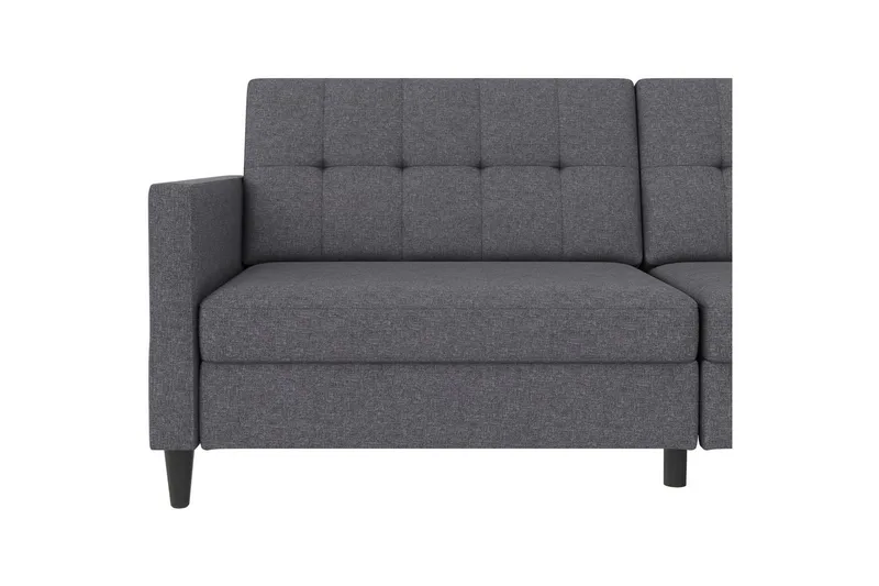 Bäddsoffa Hartford 203x83x82 cm, Grå, Linnetyg Utseende (100% Polyester - 203x83x82 cm, Grå, Linnetyg Utseende (100% Polyester - Möbler - Soffa - Bäddsoffa