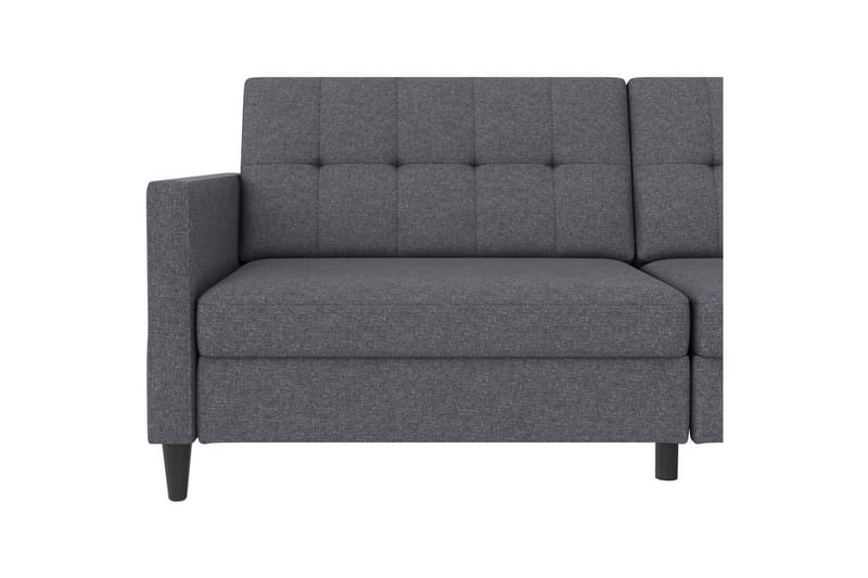 Bäddsoffa Hartford 203x83x82 cm, Grå, Linnetyg Utseende (100% Polyester - 203x83x82 cm, Grå, Linnetyg Utseende (100% Polyester - Möbler - Soffa - Bäddsoffa