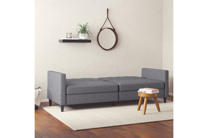 Bäddsoffa Hartford 203x83x82 cm, Grå, Linnetyg Utseende (100% Polyester - 203x83x82 cm, Grå, Linnetyg Utseende (100% Polyester - Möbler - Soffa - Bäddsoffa