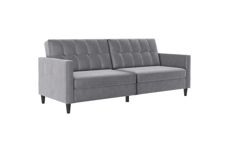 Bäddsoffa Hartford 203x83x82 cm, Grå, Sammet - 203x83x82 cm, Grå, Sammet - Möbler - Soffa - Bäddsoffa