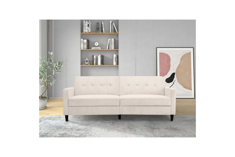 Bäddsoffa Hartford II 203x83x82 cm, Kräm - 203x83x82 cm, Kräm - Möbler - Soffa - Bäddsoffa