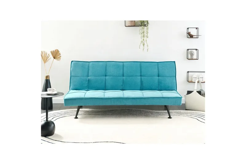 Bäddsoffa Hasle Blå, Svart - Blå - Möbler - Soffa - Bäddsoffa