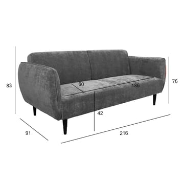 Bäddsoffa Hermes 3-sits - grå - Möbler - Soffa - Bäddsoffa