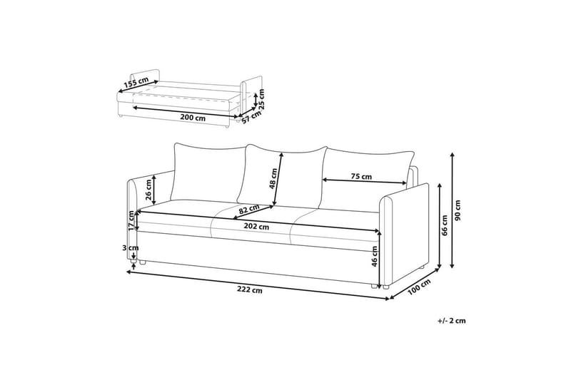Bäddsoffa Holsen Brun, Svart - Brun, Svart - Möbler - Soffa - Soffgrupp