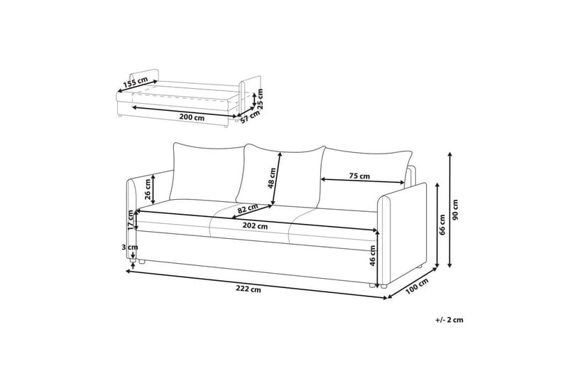 Bäddsoffa Holsen Brun, Svart - Brun, Svart - Möbler - Soffa - Bäddsoffa