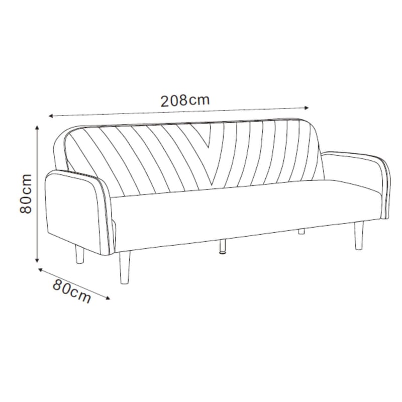 Bäddsoffa Karin 208x80x80 cm - grå - Möbler - Soffa - Bäddsoffa