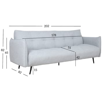 Bäddsoffa Lander 3-sits - Ljusgrå - Möbler - Soffa - Bäddsoffa