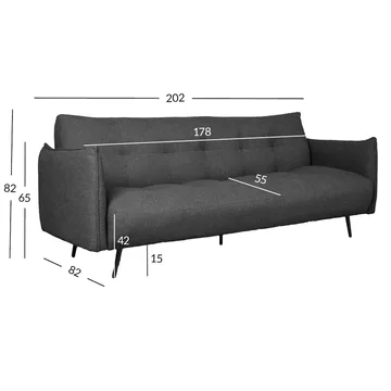 Bäddsoffa Lander 3-sits - Mörkgrå - Möbler - Soffa - Bäddsoffa
