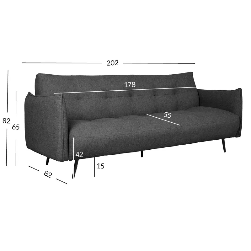 Bäddsoffa Lander 3-sits - Mörkgrå - Möbler - Soffa - Bäddsoffa