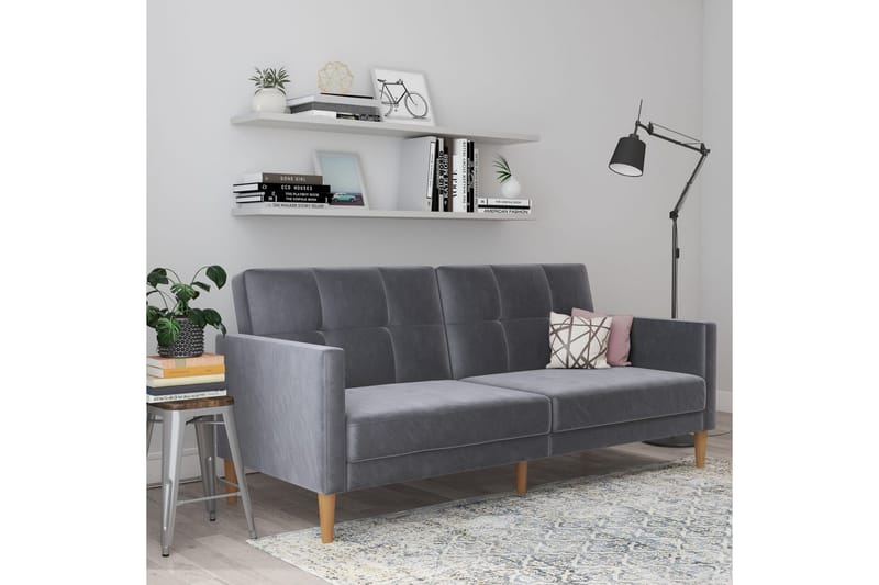 Bäddsoffa Lilly Antracit, Sammet - Antracit, Sammet - Möbler - Soffa - Bäddsoffa