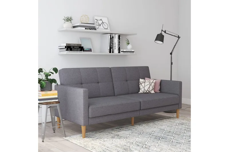 Bäddsoffa Lilly Ljusgrå, Linne - Ljusgrå, Linne - Möbler - Soffa - Bäddsoffa