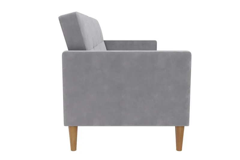 Bäddsoffa Lilly Ljusgrå, Sammet - Ljusgrå, Sammet - Möbler - Soffa - Bäddsoffa