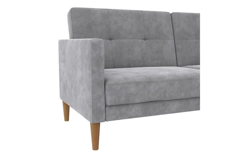 Bäddsoffa Lilly Ljusgrå, Sammet - Ljusgrå, Sammet - Möbler - Soffa - Bäddsoffa