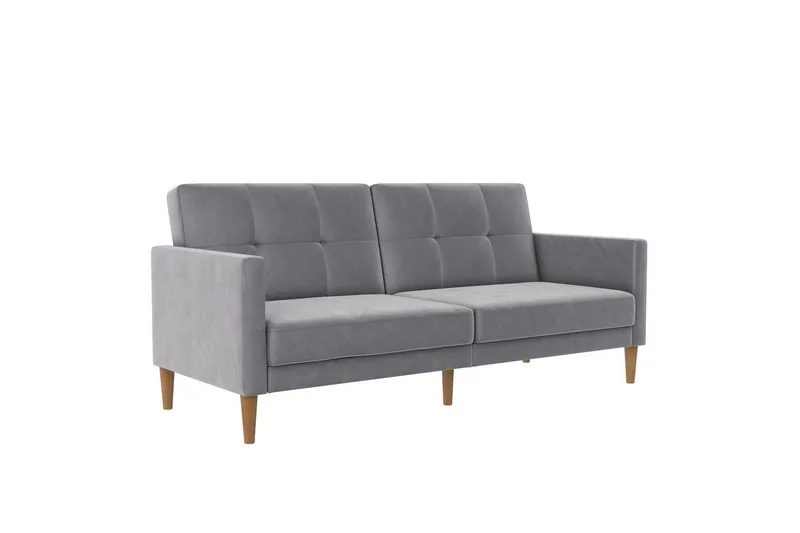 Bäddsoffa Lilly Ljusgrå, Sammet - Ljusgrå, Sammet - Möbler - Soffa - Bäddsoffa