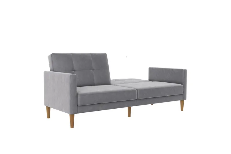 Bäddsoffa Lilly Ljusgrå, Sammet - Ljusgrå, Sammet - Möbler - Soffa - Bäddsoffa