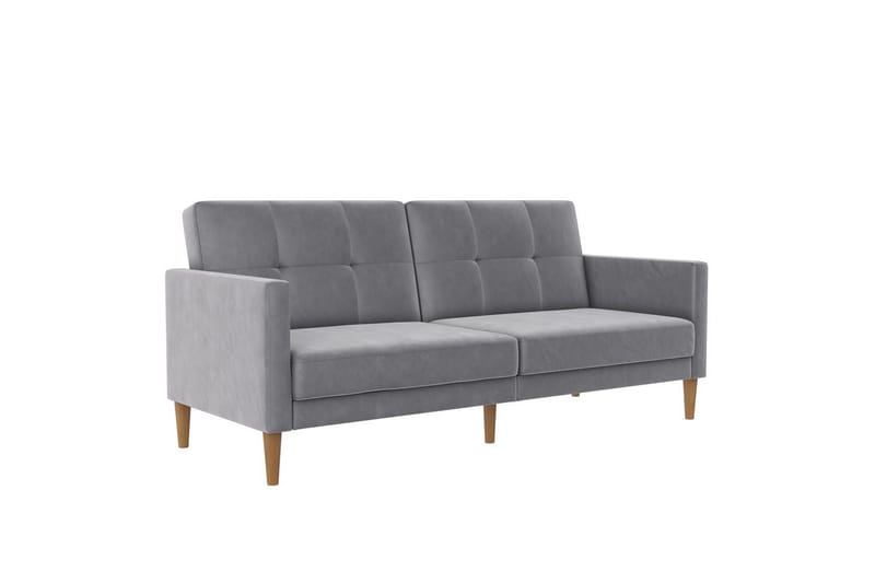 Bäddsoffa Lilly Ljusgrå, Sammet - Ljusgrå, Sammet - Möbler - Soffa - Bäddsoffa