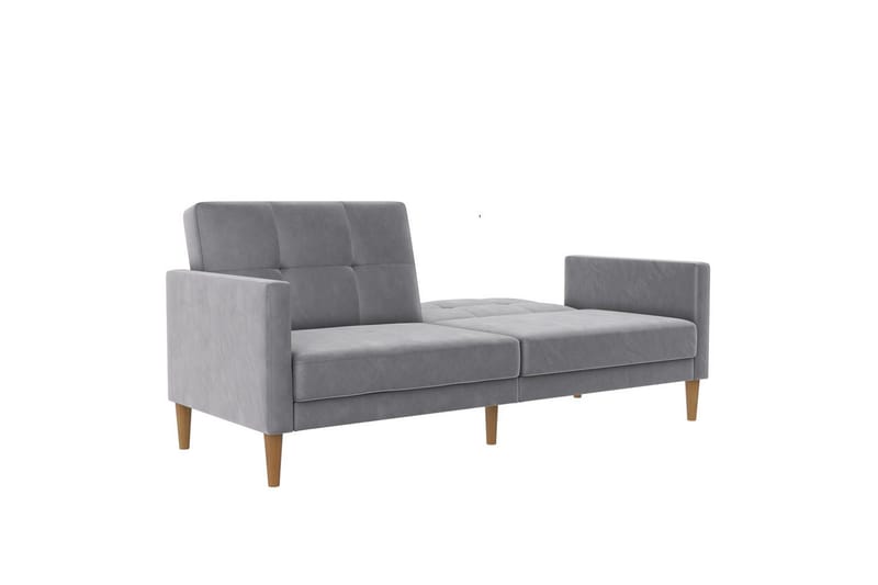 Bäddsoffa Lilly Ljusgrå, Sammet - Ljusgrå, Sammet - Möbler - Soffa - Bäddsoffa