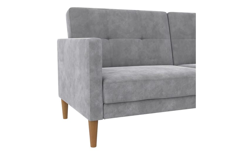 Bäddsoffa Lilly Ljusgrå, Sammet - Ljusgrå, Sammet - Möbler - Soffa - Bäddsoffa