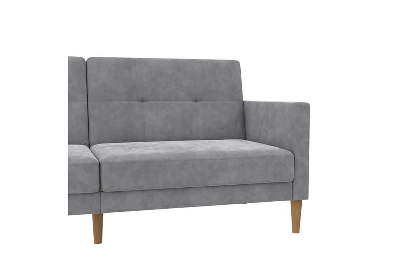 Bäddsoffa Lilly Ljusgrå, Sammet - Ljusgrå, Sammet - Möbler - Soffa - Bäddsoffa