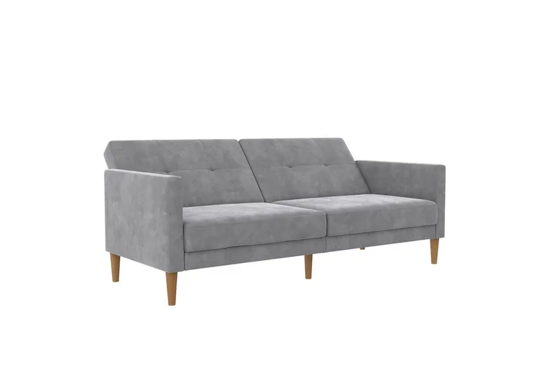 Bäddsoffa Lilly Ljusgrå, Sammet - Ljusgrå, Sammet - Möbler - Soffa - Bäddsoffa