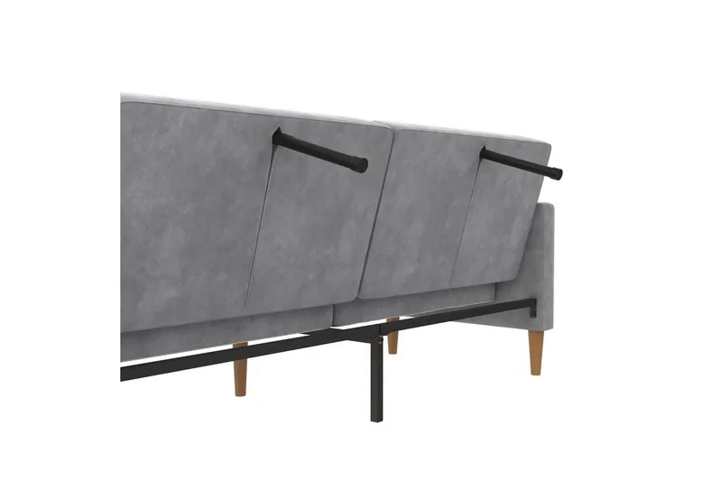 Bäddsoffa Lilly Ljusgrå, Sammet - Ljusgrå, Sammet - Möbler - Soffa - Bäddsoffa