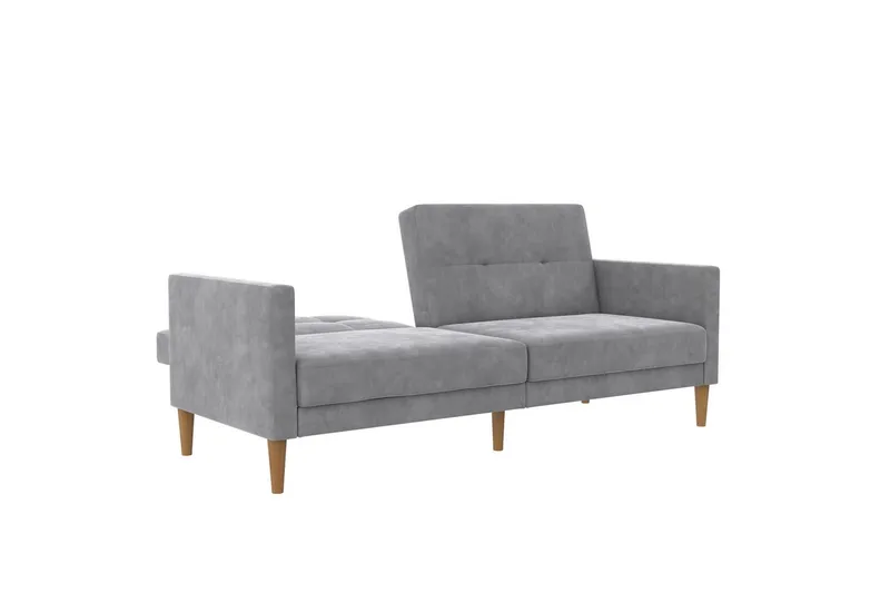 Bäddsoffa Lilly Ljusgrå, Sammet - Ljusgrå, Sammet - Möbler - Soffa - Bäddsoffa