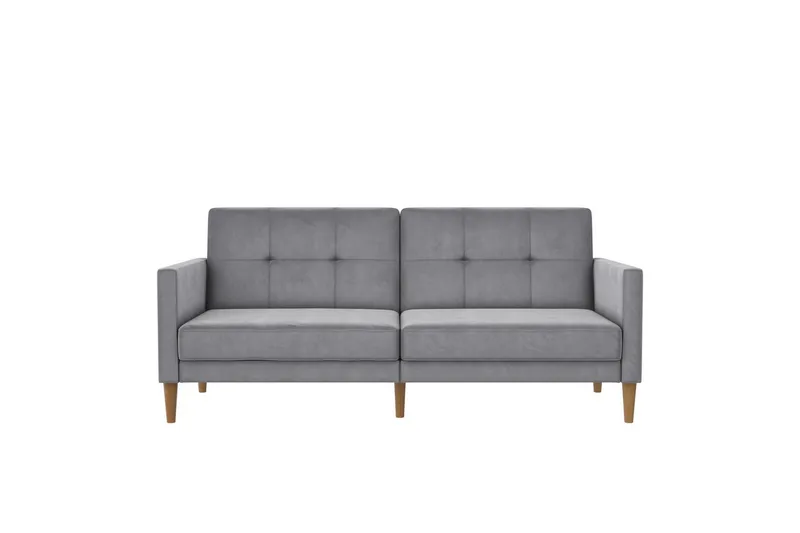 Bäddsoffa Lilly Ljusgrå, Sammet - Ljusgrå, Sammet - Möbler - Soffa - Bäddsoffa