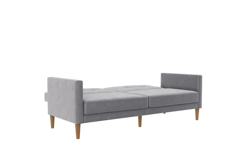 Bäddsoffa Lilly Ljusgrå, Sammet - Ljusgrå, Sammet - Möbler - Soffa - Bäddsoffa