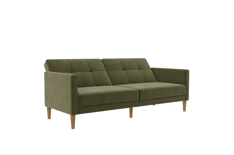 Bäddsoffa Lilly Olivgrön, Sammet - Olivgrön, Sammet - Möbler - Soffa - Bäddsoffa