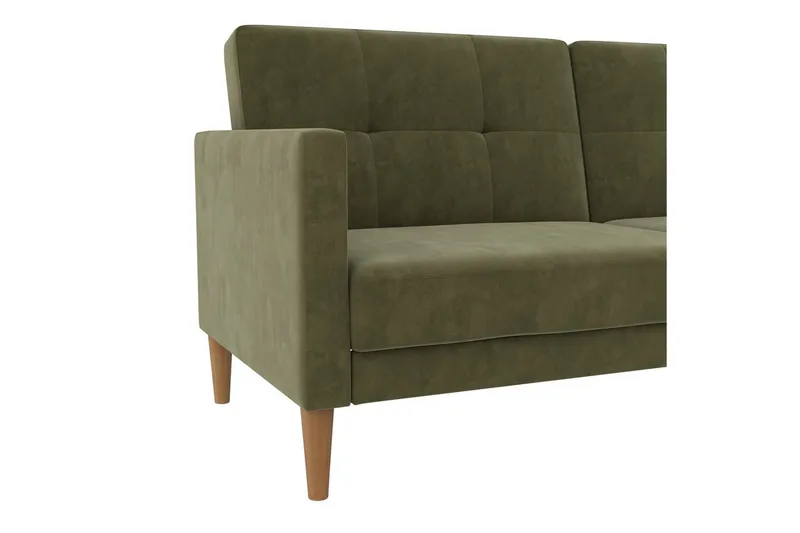 Bäddsoffa Lilly Olivgrön, Sammet - Olivgrön, Sammet - Möbler - Soffa - Bäddsoffa
