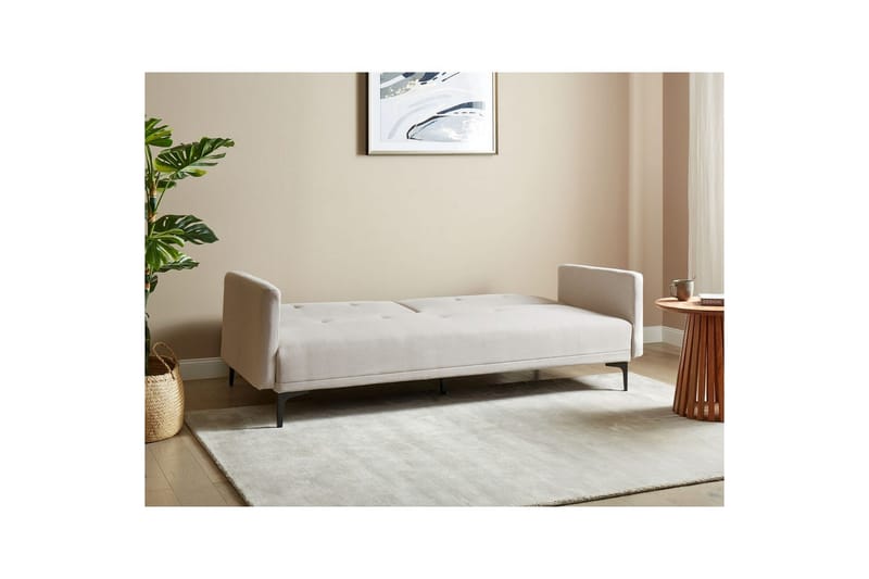 Bäddsoffa Lucan Beige, svart - Beige - Möbler - Soffa - Soffgrupp