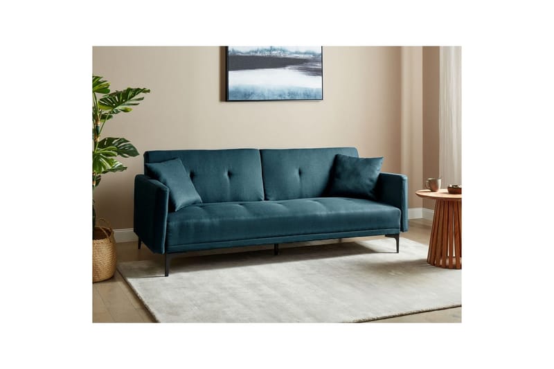 Bäddsoffa Lucan Blå, Svart - Blå, Svart - Möbler - Soffa - Soffgrupp