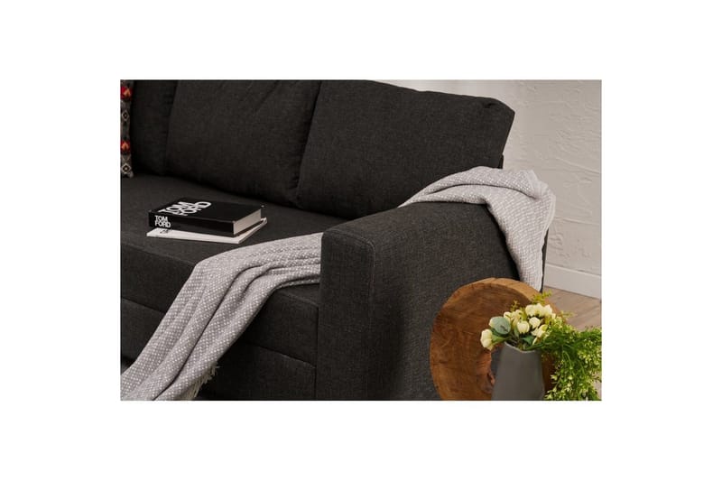 Bäddsoffa med 3 sittplatser Iroulport Antracit - Antracit - Möbler - Soffa - Bäddsoffa