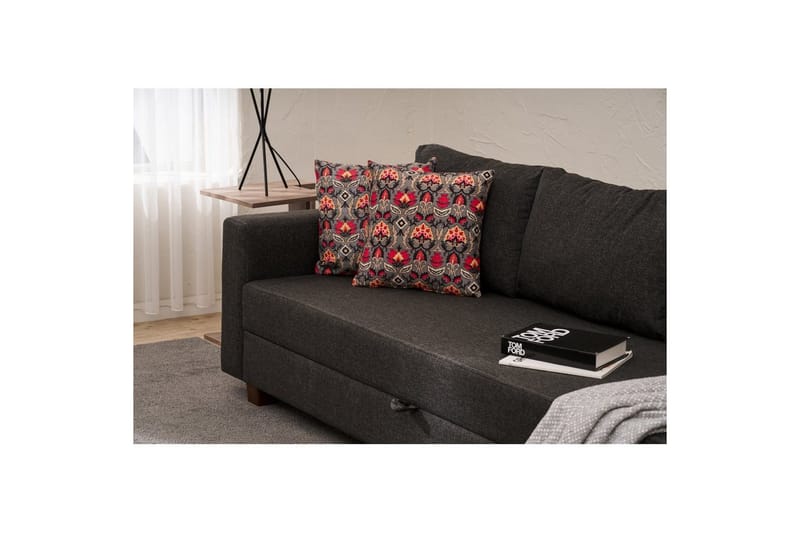 Bäddsoffa med 3 sittplatser Iroulport Antracit - Antracit - Möbler - Soffa - Bäddsoffa
