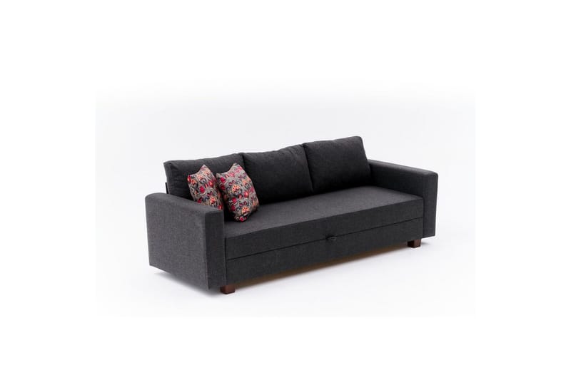 Bäddsoffa med 3 sittplatser Iroulport Antracit - Antracit - Möbler - Soffa - Bäddsoffa