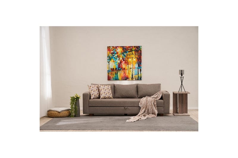 Bäddsoffa med 3 sittplatser Iroulport Arzilla Brun - Brun - Möbler - Soffa - Bäddsoffa