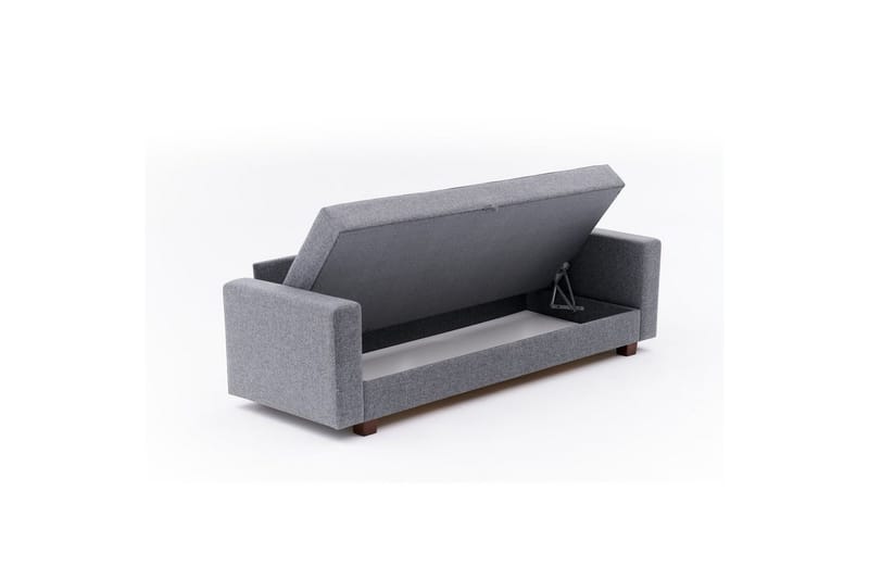 Bäddsoffa med 3 sittplatser Iroulport Grå - Grå - Möbler - Soffa - Bäddsoffa