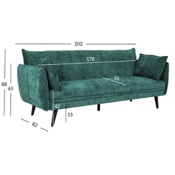 Bäddsoffa Noella 3-sits - grön - Möbler - Soffa - Bäddsoffa