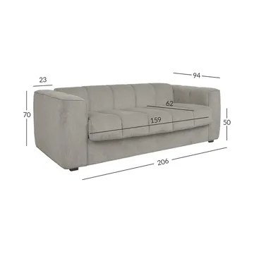Bäddsoffa Stella med resårmadrass - Grå - Möbler - Soffa - Bäddsoffa