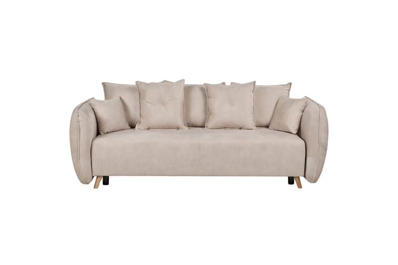 Bäddsoffa Vallanes Beige, ljust trä - Beige, ljust trä - Möbler - Soffa - Soffgrupp