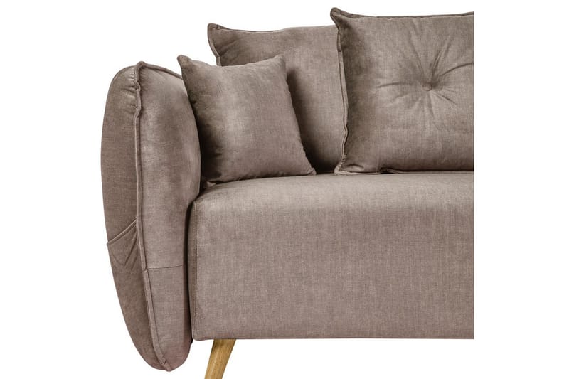Bäddsoffa Vallanes Brunt, ljust trä - Brunt, ljust trä - Möbler - Soffa - Soffgrupp