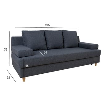 Bäddsoffa Vella med förvaringslåda - Mörkgrå - Möbler - Soffa - Bäddsoffa