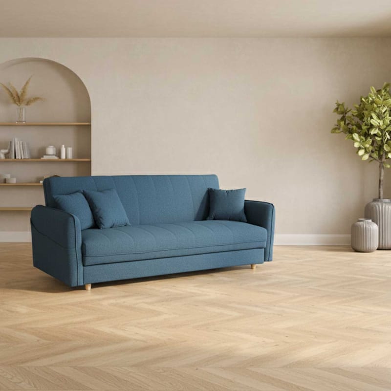 Bäddsoffa Visby 200x88x93 cm - blå - Möbler - Soffa - Bäddsoffa