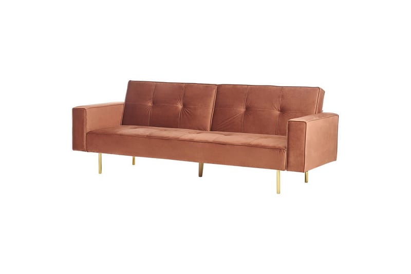 Bäddsoffa Visnes Brun, Guld - Brun, Guld - Möbler - Soffa - Soffgrupp