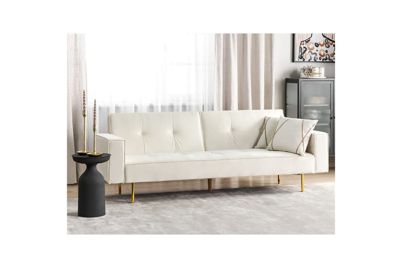 Bäddsoffa Visnes Vitt, guld - Vitt, guld - Möbler - Soffa - Soffgrupp